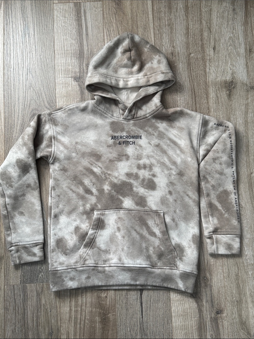 Abercrombie & Fitch Boys Tie-Dye Hoodie in Taupe and Beige Size 11/12